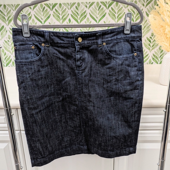 Lilly Pulitzer Dempsey Palm Beach Fit Denim Skirt Size 10 - Picture 3 of 6